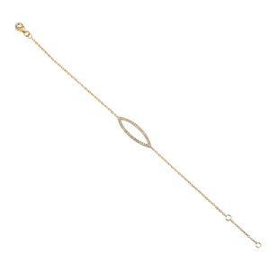 9ct Rose Gold Diamond Set Marquise Geometric Bracelet