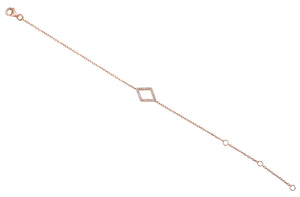 9ct White Gold Diamond Set Diamond Shape Geometric Bracelet