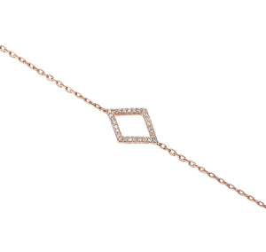 9ct Rose Gold Diamond Set Diamond Geometric Bracelet