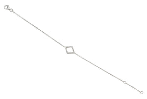 9ct Yellow Gold Diamond Set Diamond Shape Geometric Bracelet