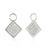 9ct White Gold Diamond Sleeper Hoop With Hanging Interchangeable Square Charm