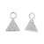 9ct White Gold Diamond Sleeper Hoop With Hanging Interchangeable Triangle Charm