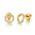 9ct Yellow Gold Open Octagon Pave Diamond Stud Geometric Earrings