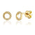 9ct Yellow Gold Open Circle Pave Diamond Geometric Stud Earrings
