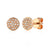 9ct Yellow Gold Pave Circle Geometric Stud Earrings