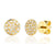 9ct White Gold Pave Circle Geometric Stud Earrings