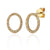 9ct Yellow Gold Open Oval Pave Diamond Stud Geometric Earrings