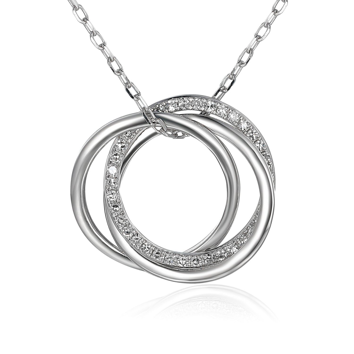 9ct White Gold Friendship Necklace