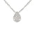 9ct White Gold & Diamond Small Pave Pear Shape Geometric Necklace