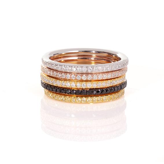 9ct White Gold Fine Diamond Domed Full Eternity Band