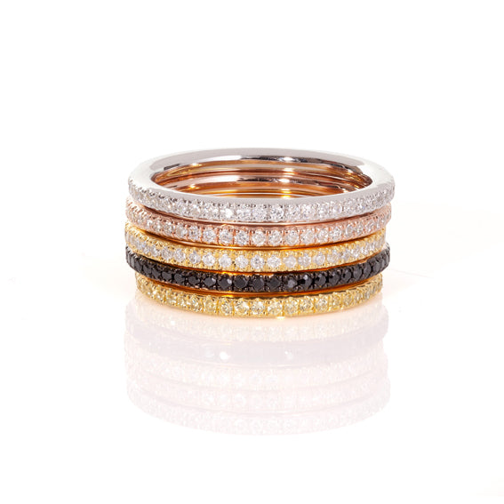 9ct White Gold Fine Diamond Domed Full Eternity Band