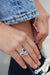 White Gold Amethyst and Diamond Octagon Ring