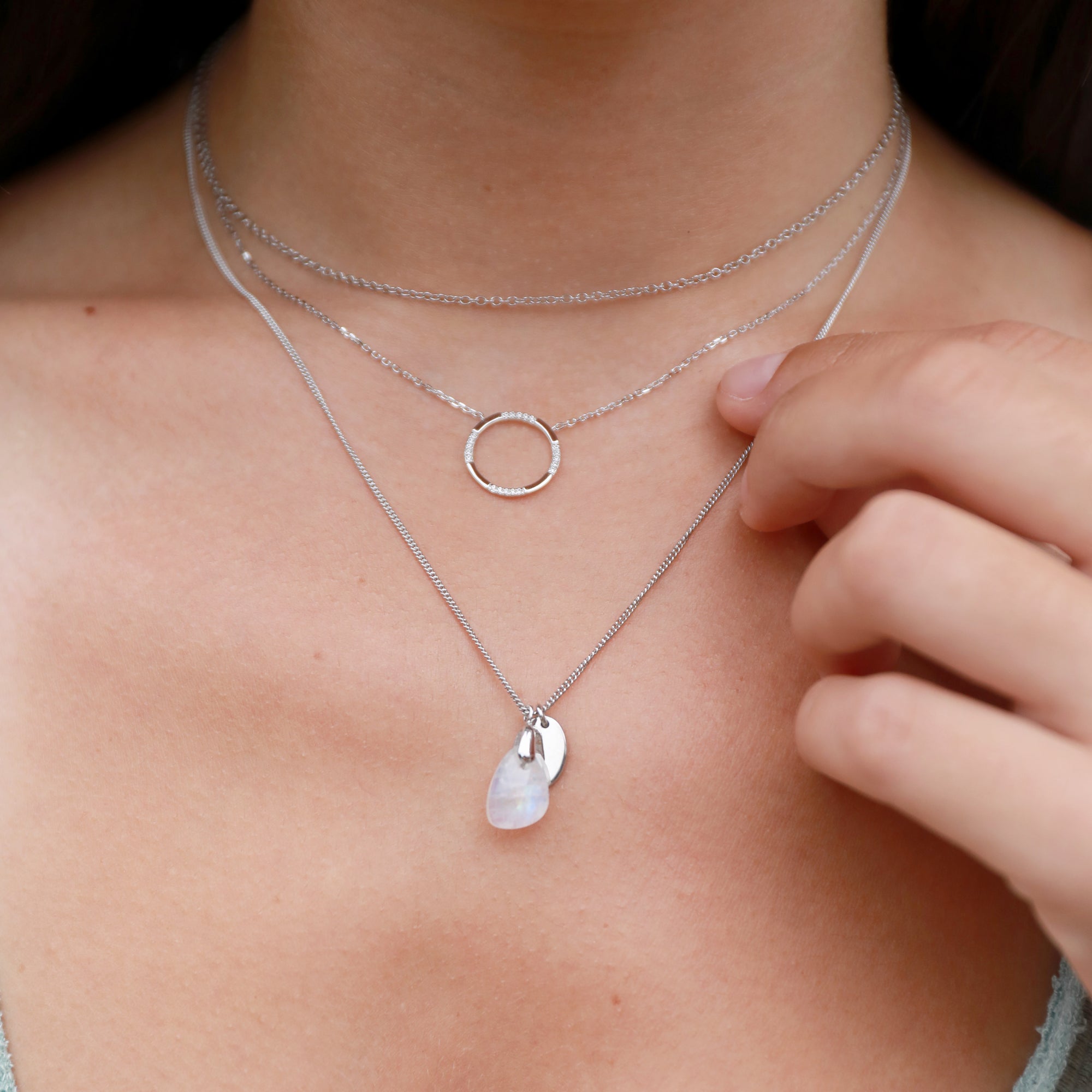 Aura Moonstone Rose Cut Necklace