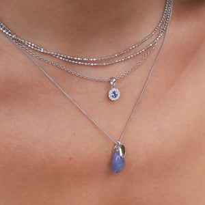 December Birthstone Tanzanite and Diamond Cluster Pendant 18ct Gold