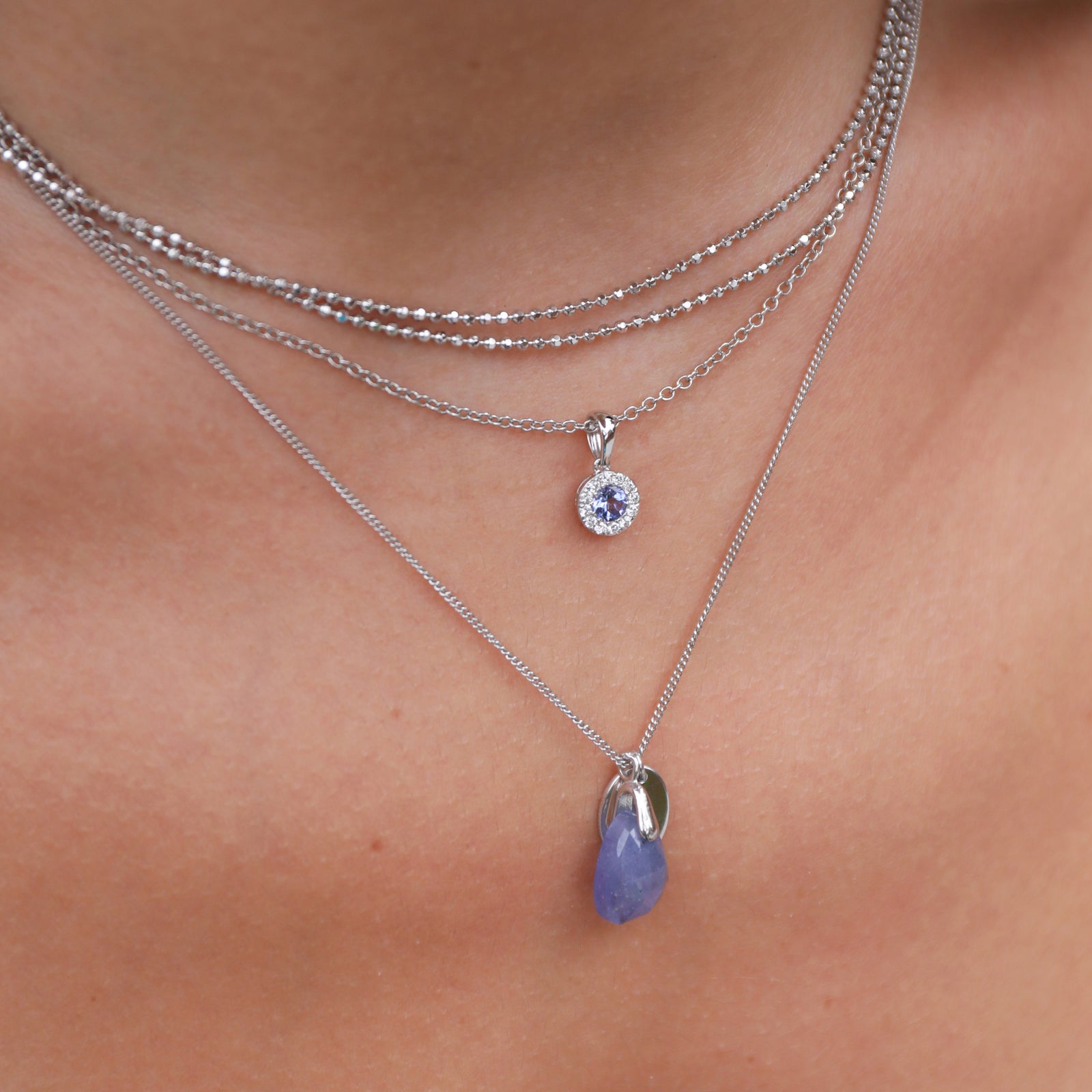 Aura Tanzanite Rose Cut Necklace