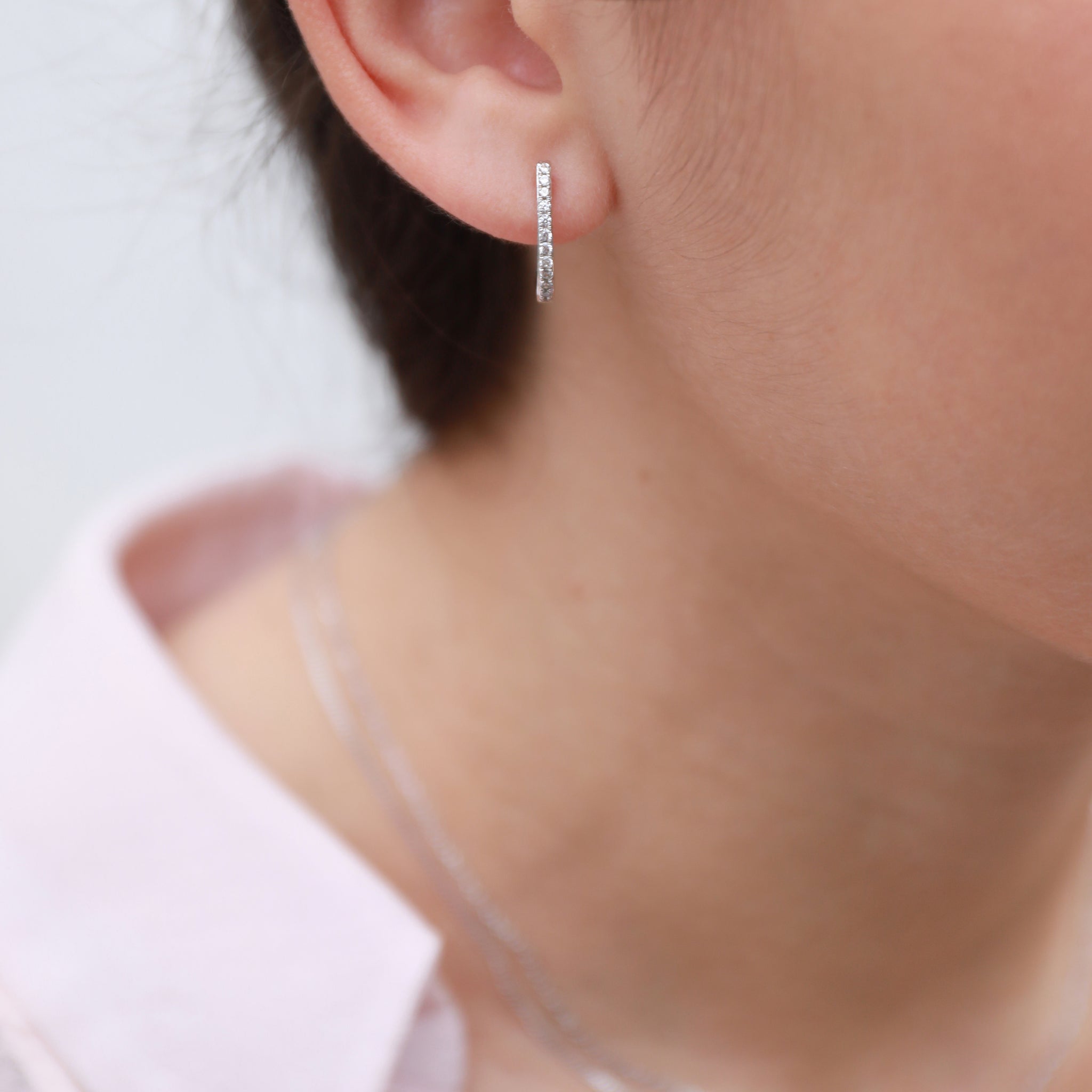 White gold sales sleeper hoops