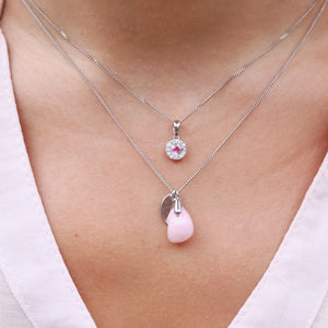 Aura Pink Opal Rose Cut Necklace