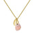 Aura Pink Opal Rose Cut Gold Plate Necklace