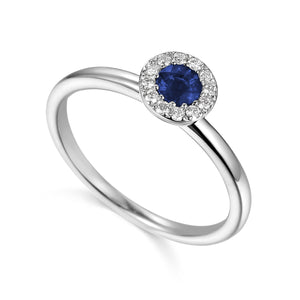 September Birthstone Sapphire Cluster 9ct Gold Ring