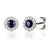 September Birthstone Sapphire and Diamond Cluster 9ct gold studs