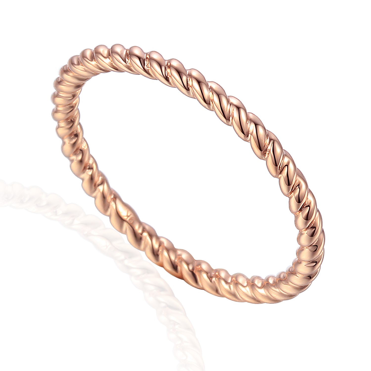 9ct Solid Rose Gold Twist Ring