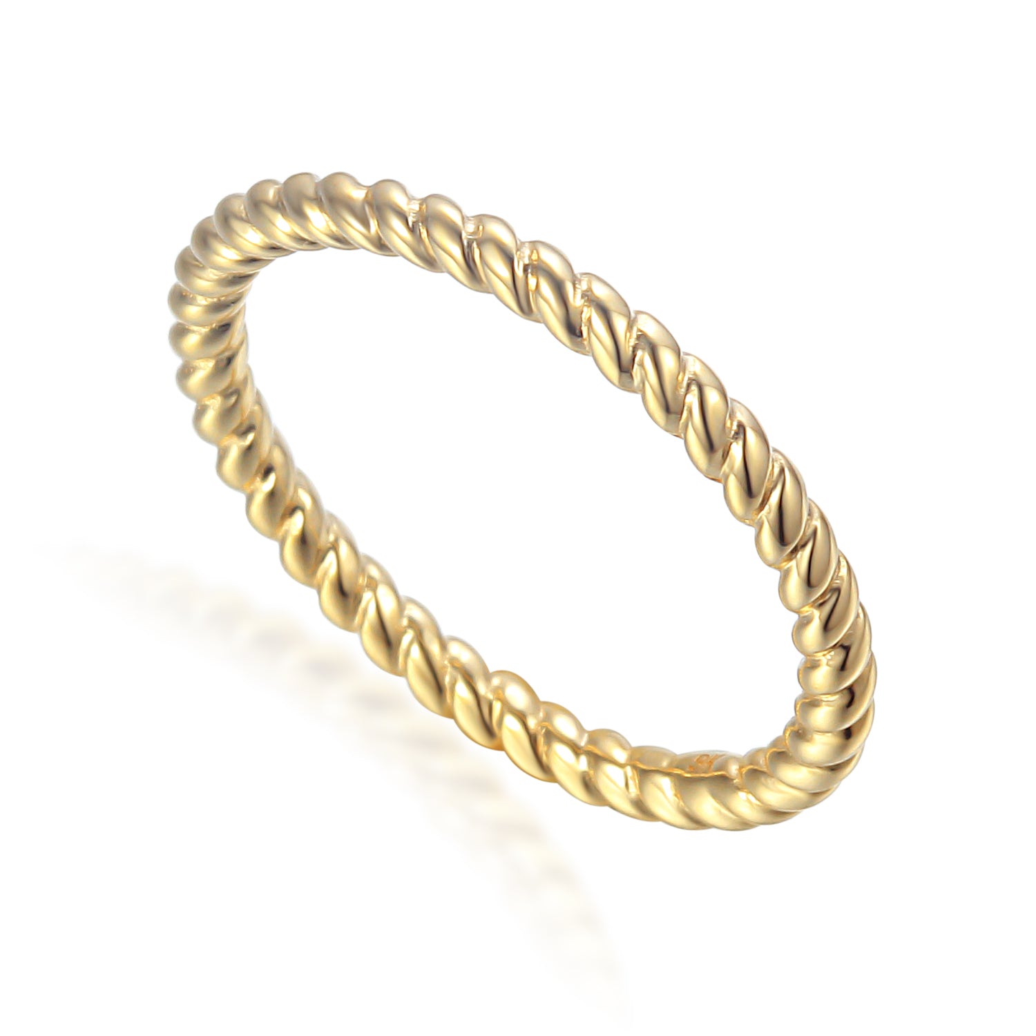 9ct Solid Yellow Gold Twist Ring