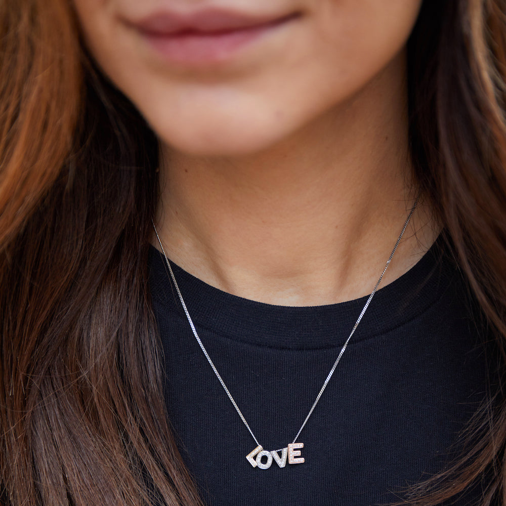 Diamond E Initial Necklace, 9ct Gold