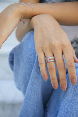 Amethyst Yellow Gold Eternity Ring