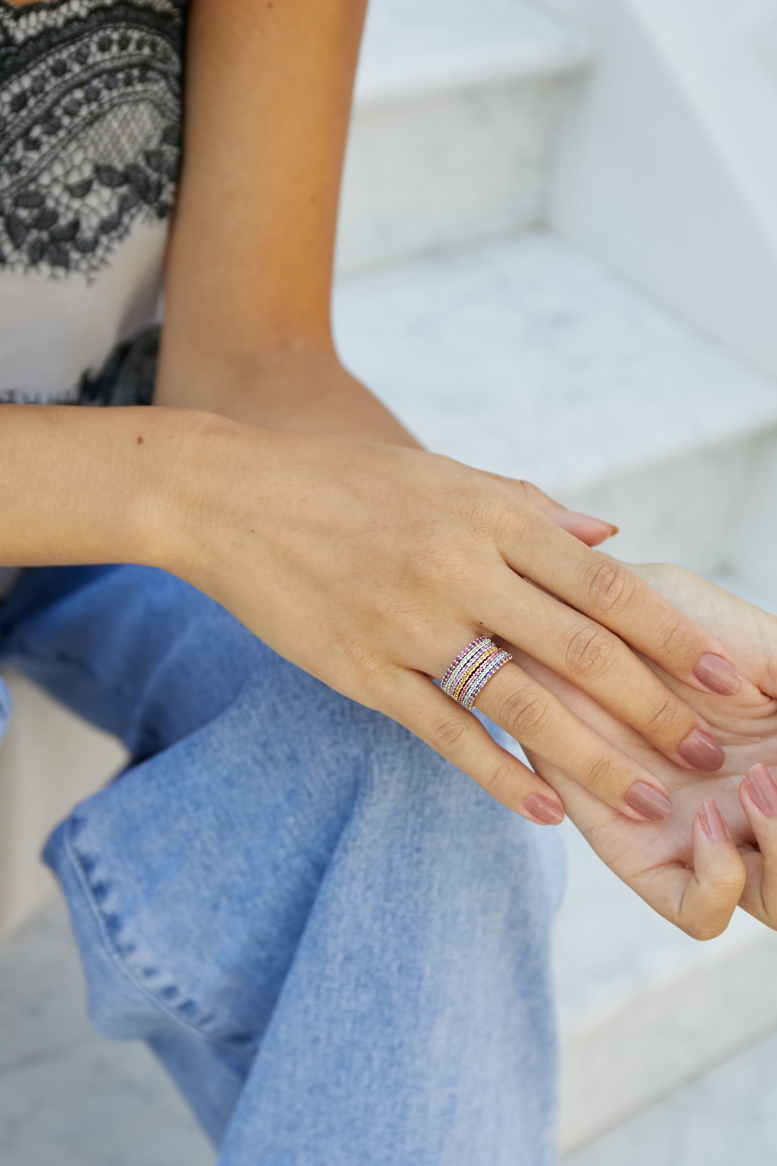 Pink Tourmaline Rose Gold Eternity Ring