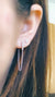 Silver Crystal Drop Hanging Chain Earring