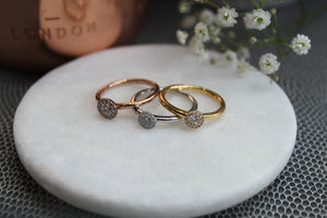 Diamond Cluster Ring, April Birthstone Round Diamond