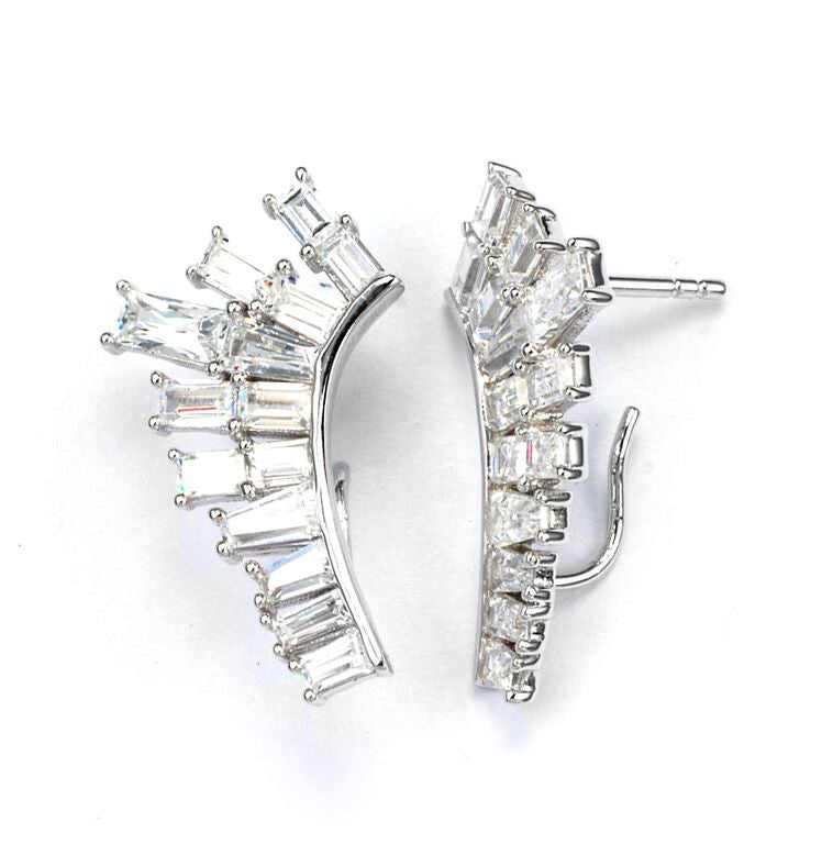 V Jewellery Baguette Lobe Earrings