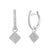 9ct White Gold Diamond Sleeper Hoop With Hanging Interchangeable Square Charm