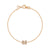 Diamond Initial M Yellow Gold Bracelet