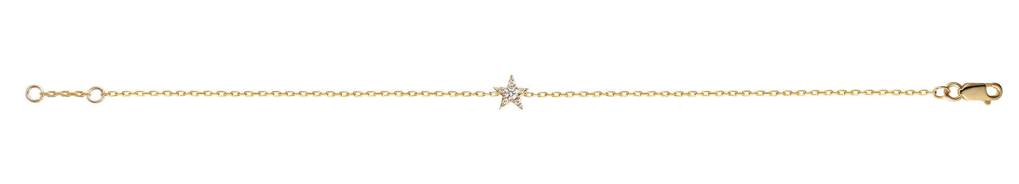 9ct Yellow Gold Diamond Star Bracelet
