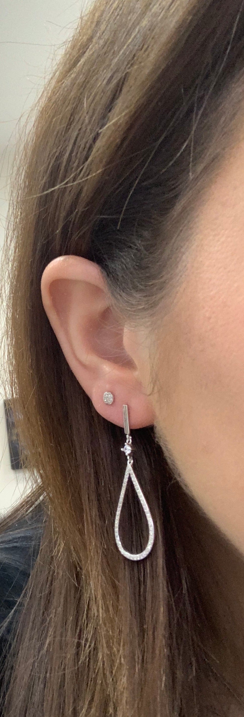 Sterling Silver Drop Pear Shape Earring