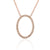 Rose Gold Diamond Set Open Oval Diamond Necklace